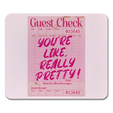 FLVGE Pink Mouse Pad, Coquette Square Mouse Pads for Desk, You're Like Really Pretty Girly Mouse Pad, Girly Desk Accessories, Pink Office Supplies and Accessories, 9.5&times;7.9 in