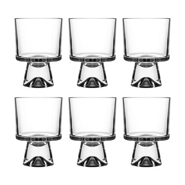 binsakao 6 Set 8.2 oz Glass Dessert Bowls Cups, Cute Footed Dessert Bowls for Ice Cream Trifle Fruit Pudding Snack Salad Condiment Sundae Cocktail Drinks Party