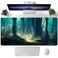 Forest Desk Mat Blue Green Mouse Pad Large Desk Pad Desk Mats On Top of Desks Laptop Computer Keyboard Mouse Mat Full Desk Gaming Mousepad XXL 31.5''X 15.7'' Deskpad Deskmat Cute Desk Accessories