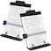 OSPNIEEK 2 Pack Desktop Document Holder Stand with 7 Adjustable Position, Black Metal File Organizer Copyholder for Typing Speech Reading A4 Letter Music Book Tablet Office, with Paper Clip Line Guide