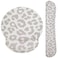 Seorsok Cute Mouse Pad Wrist Support Keyboard Wrist Rest Set, Ergonomic Mouse Pad with Non-Slip Base for Office Gaming Working Computers,Easy Typing &amp; Pain Relief Mouse Mat,Grey Leopard