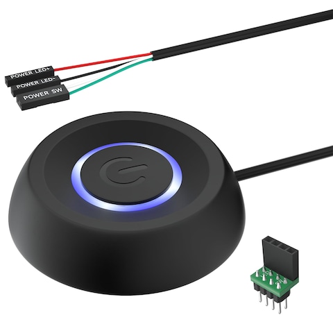 PC Power Button, Desktop Power Button PC External Power Switch ON Off LED PC Power Supply Button SW Extension for Computer Motherboard