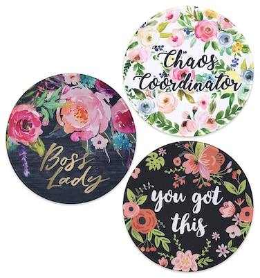 Eleville Mouse Pad Bundle of 3 Fashion Stylish Floral Style Boss Lady Chaos Coordinator You Got This Motivational for Office Home Travel emp20