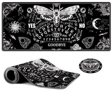 Large Gaming Mouse Pad, EDGFRTOIO Death Moth Spirit Board Design Computer Keyboard Mat Desk Mousepad, Full Desk Extended XXL Mouse Pad 35.5" X 15.75" w/Stitched Edges Non-Slip for Office Home Gamer