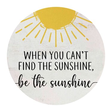 QUICQOD Inspirational Mouse Pad,When You Can't Find The Sunshine Be The Sunshine Mousepad,Positive Round Mousepads for Home Office Dorm Desk Decor,Gifts for Women Girls 8.7 x 8.7 Inches