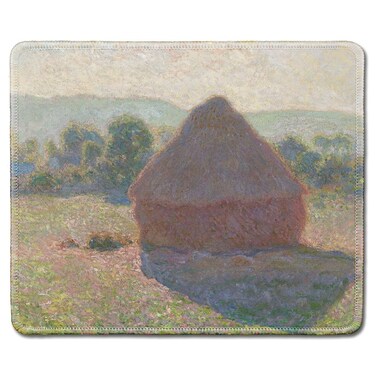 dealzEpic - Art Mousepad - Natural Rubber Mouse Pad with Famous Fine Art Painting of Haystacks,Midday by Claude Monet - Stitched Edges - 9.5x7.9 inches