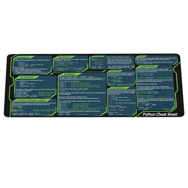 Designfullprint Python Cheat Sheet Mousepad for Beginner, Python Reference Guide Desk Mat, Python CheatSheet for Software Engineers, Gift for AI Programmer Desk Mat KMH