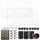 ZXFOOG 2 Pack License Plate Covers- Clear Flat License Plate Cover, Novelty Unbreakable Car Tag Frame Protector for Vehicles/Trucks, with Screws, Black Caps, Rattle Proof Pads, Tire Valve Caps