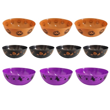 10 Pcs Halloween Candy Bowl Halloween Plastic Trick or Treat Bowls Large Halloween Party Plastic Serving Bowl Tableware Halloween Candy Holders Party Supplies