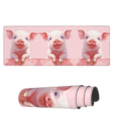 Famame Laptop Mouse Pad Pig Feet on Wall Desk Mat with Stitched Edges 31.5X 11.8 inch Non-Slip Large Keyboard Rubber Writing Table Mat for Office Home