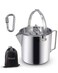 BeGrit Camping Coffee Pot Camping Pot Tea Kettle Stainless Steel Hiking Pot Portable Percolator Coffee Pot with Handles and with Lids for Camping Hiking Picnic
