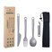 Boundless Voyage Utility Cutlery Set Titanium Spoon Fork Knife &amp; Bottle Opener for Travel Camping in Easy to Store Cloth Case Ti1066T