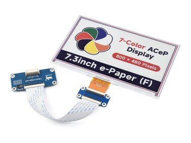 Waveshare 7.3inch ACeP 7-Color E-Paper E-Ink Display Module, Compatible with Raspberry Pi 4B/3B+/3A+ /3B /2B/1B+/1A+/Zero 2 W/Zero W/Zero, 800&times;480 Pixels, SPI Communication