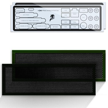 YIMATEECO I/O Shield Plate Blank Backplate PVC with Adhesive, IO Shield Plate Blank Universal DIY for All PC Motherboards Desktop Computer Case, Cutting Any (172 * 58mm, 2Pcs, Black)