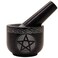 KC KULLICRAFT Mortar and Pestle Set Unique - Black Pestle and Mortar Bowl Solid Stone Grinder for Herbs Spice Guacamole Garlic Ginger Root