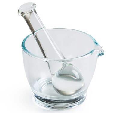 Ultrassist 8oz Glass Mortar and Pestle Bowl, Medicine Grinder and Mixer for Pharmacy or Science Lab