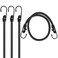 4 Pack Bike Rope Tie Down with Hooks Black Bungee Cords with Hooks, 24&rdquo; Outdoor Heavy Duty Elastic Rope Tie Down with Metal Hooks for Tents Camping Luggage Rack Cargo Bike