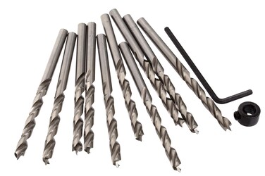 Desunia 1/4" High Speed Steel Brad Point Drill Bits - Set of 10