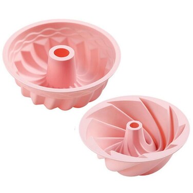 Eokoaiee 6 inch Silicone Bundt Cakes Pan Fluted Tube Cake Baking Pans - 2pieces