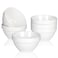 HAPPY KIT Ceramic Bouillon Cups, Ice cream Bowls 10 Ounce,Small Dessert Bowls 4.5 Inch Bowls For Dipping, Fruit, Snack, Side Dishes For Kitchen - Set of 6,White