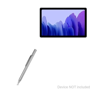 BoxWave Stylus Pen Compatible with Samsung Galaxy Tab A7 (7.0 in) - FineTouch Capacitive Stylus, Super Precise Stylus Pen for Samsung Galaxy Tab A7 (7.0 in) - Metallic Silver