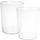Okllen 2 Pack Plastic Waste Basket, Clear Round Trash Can Small Wastebasket Garbage Container Bin for Bathroom, Bedroom, Kitchen, Home, Office, 7.3" x 8.5" x 10.6