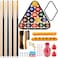 Jenaai 51 Pcs Pool Table Accessories Billiards Accessories 16 Pcs Billiard Pool Balls 4 Set Pool Sticks Triangle Diamond Ball Holder Cue Chalks Pool Cue Tip Pool Table Brush Set, Gift for Christmas