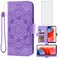 Asuwish Compatible with Moto G Play 2021 Wallet Case and Tempered Glass Screen Protector Leather Flip Credit Card Holder Cell Phone Cover for Motorola GPlay2021 6.5 XT2093DL XT2093-7 Women Men Purple