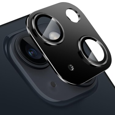 Hsefo Compatible with iPhone 14 and iPhone 14 Plus Camera Lens Protector, Anti-Scratch Tempered Glass Camera Screen Protector Shockproof Full Protective Camera Cover Case Friendly Lens Cover-Black