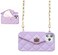 UnnFiko Wallet Case Compatible with iPhone 11 Pro Max, Cute Light Luxury Bag Design, Purse Flip Card Pouch Cover Soft Silicone Case with Handstrap Long Shoulder Strap (Purple, iPhone 11 Pro Max)