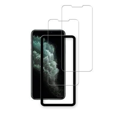 HKKAIS Easy Alignment Frame Designed For iPhone 11 Pro Max/iPhone Xs Max Tempered Glass Screen Protector Film 2-Pack