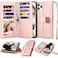 Njjex Wallet Case For iPhone 11 XI, For iPhone 11 Case (6.1"), [9 Card Slots] PU Leather ID Credit Holder Folio Flip [Detachable] Kickstand Magnetic Phone Cover &amp; Lanyard For iPhone 11 2019 -Rose Gold