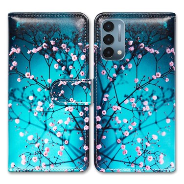 Bcov Case for OnePlus Nord N200 5G, Plum Blossom Flower Leather Flip Phone Case Wallet Cover with Card Slot Holder Kickstand for OnePlus Nord N200 5G