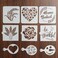 9 Pieces Bread Stencils Baking Stencil Set Cook Stencil Baking Template Bread, Cake, Coffee,Pie, or Cookie Stencils Template Mold for Decorating