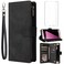 Asuwish Compatible with Samsung Galaxy S7 Wallet Case Tempered Glass Screen Protector and Flip Cover Card Holder Stand Cell Accessories Phone Cases for Glaxay S 7 7s GS7 SM-G930V G930A Women Men Black
