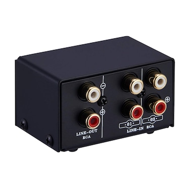 summina RCA Switch Audio Switcher RCA 2 in 1 Out / 1 in 2 Out A/B Switch Stereo Audio Splitter Box with No Distortion RCA Jack for Switching Between Computer Speakers and Headphones