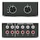 4 Way RCA Switcher 2 in 4 Out L/R Sound Channel Bi-Directional Audio Swith Splitter for DVD Stereo Speaker CD Player