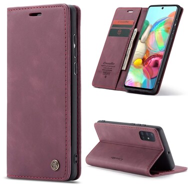 Kowauri Galaxy A31 Case,Leather Wallet Case Classic Design with Card Slot and Magnetic Closure Flip Fold Case for Samsung Galaxy A31 (Wine red)