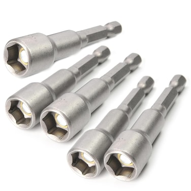 Utoolmart 1/4" Quick-Change Hex Shank 10mm Magnetic Nut Setter Driver Drill Bit, 65mm Length, Metric 5pcs