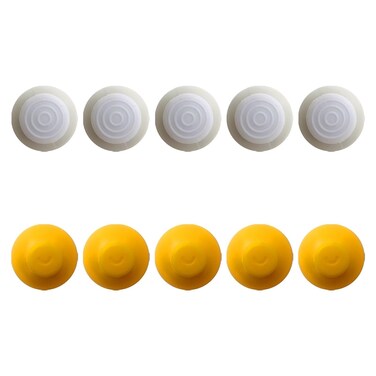 10Pcs Rubber Controller Joystick Thumbstick Button Cap for Nintendo Gamecube (Gray and Yellow)