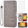 Compatible with Samsung Galaxy Note 3 Wallet Case and Tempered Glass Screen Protector Card Holder Stand Magnetic Leather Flip Cell Accessories Phone Cover for Glaxay Note3 N9005 Women Men Grey