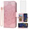 Compatible with LG K40/K12 Plus/X4 2019/Solo LTE/Xpression Plus 2/Harmony 3 Wallet Phone Case and Tempered Glass Screen Protector Flip Cover Card Holder Cell for LGK40 K 40 40K L423DL LMX420 Rose Gold