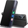 Qissy Phone Case for Samsung Galaxy A54 5G Case, Smart Clear View Window Luxury Slim for Galaxy A54 Case with Kickstand, Leather Hard PC Flip Shockproof Protective Cover for Samsung A54 Case, Black