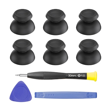 Replacement Thumbsticks for PS5 Controller, Analog Joysticks Grip Replacement Parts with Repair Kit for PlayStation 5 Dualsense Controller, Black