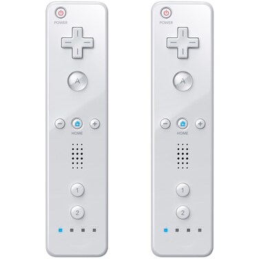 MOOGOLE Wii Remote Controller, Wii Controller 2 Pack, Wii Remotes 2 Pack, with Silicone Case and Wrist Strap, for Nintendo Wii/Wii U