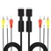 2Pack 6Ft AV Cable for PS2 PS1 PS3, AV to RCA Composite Audio Video TV Cord Compatible with Playstation 1 2 3