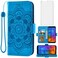 Asuwish Compatible with LG Q7 Q7+ Plus 7Q Alpha Wallet Case and Tempered Glass Screen Protector Leather Flip Cover Credit Card Holder Cell Accessories Phone Cases for LGQ7+ Q7plus Q7a Women Men Blue