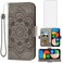 Asuwish Compatible with Google Pixel 4a 5G 6.2 Wallet Case and Tempered Glass Screen Protector Flip Cover Card Holder Stand Cell Phone Cases for Pixel4a5G UW Pixel4a 5G Pixle a4 G5 4a5G Women Men Gray