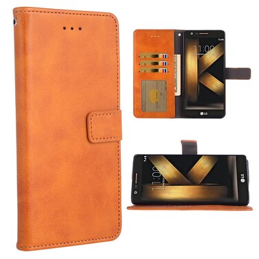 Asuwish Compatible with LG K20 2017 Wallet Case Wrist Strap Lanyard Leather Flip Cover Card Holder Stand Cell Accessories Phone Cases for LG K20 Plus K20 V K10 2017 Women Men Brown