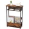 Narrow Side Table,3-Tier Slim End Table with Storage Shelf,Modern Sofa Table Thin Side Table for Narrow and Small Spaces, Skinny Bedside Table Small Nightstand with Magazine Rack Space Saving/Brown